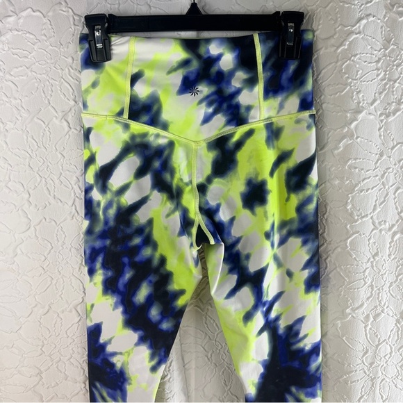 Athleta Tie-Dye Ankle Leggings - Neon Yellow and Black - Picture 7 of 9